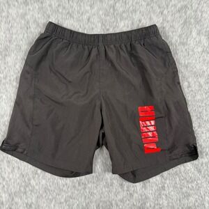 Puma Shorts Medium Black 7.5" Inseam Athletic Gym‎ Running Red Logo Men's
